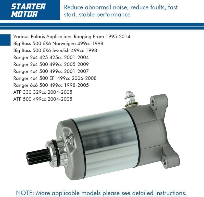 TOPSCOPE Starter for 1995-2014 Sportsmen Sportsmen Ranger Magunm Trail Blazer Trail Boss 335 400 450 500 ATVS Polaris 3090188 3084981 57-2688 Starter Motor - Image 3